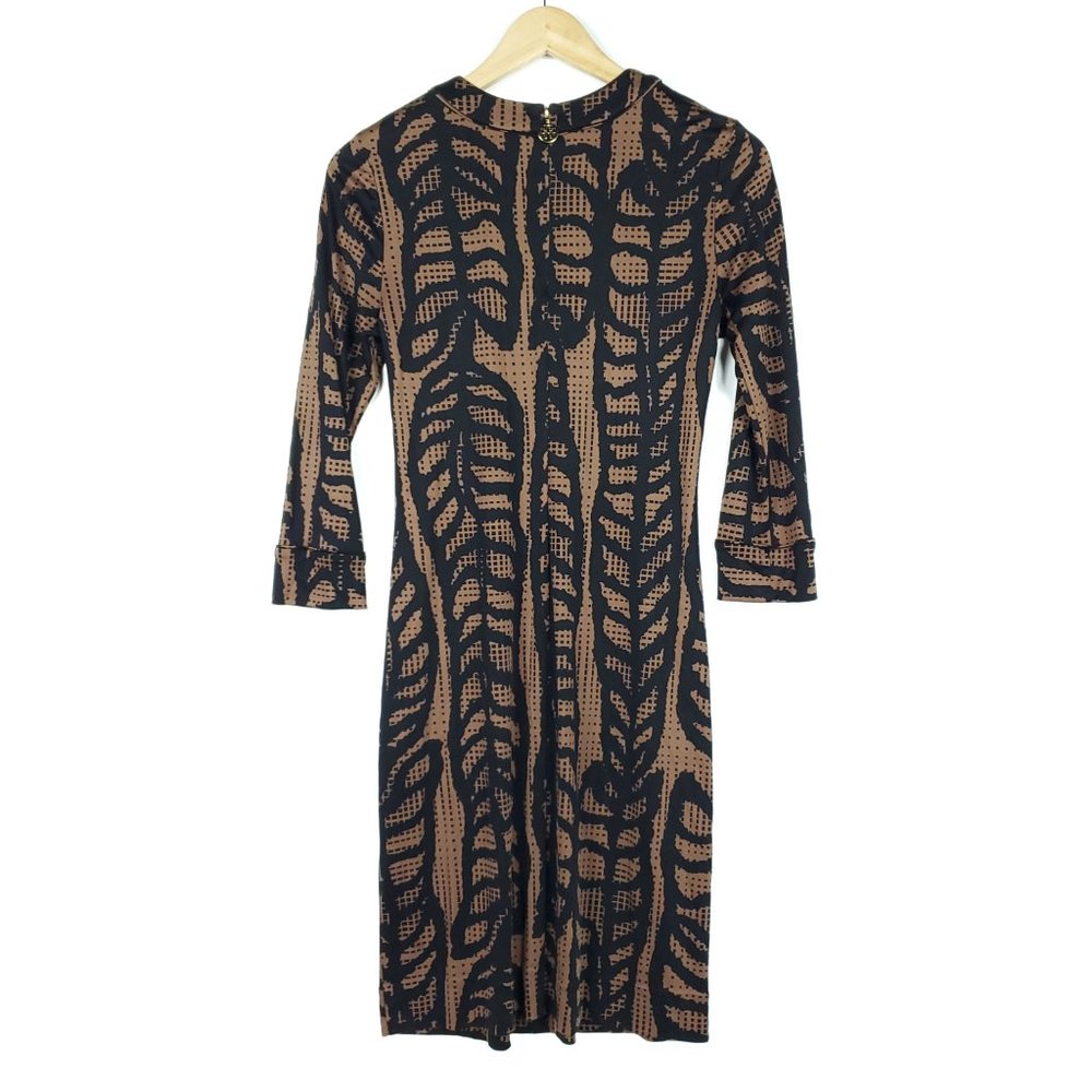 Tory Burch Cadence Sheath Brown Black Dress - Picture 5 of 8